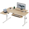 60x23 L Shaped Standing Desk with Accessories Set - Oak