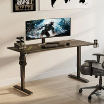 Eureka Ergonomic Manual Height Adjustable Gaming Desk With Monitor and Accessories - Black.