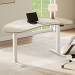 Eureka Ergonomic 70x39 Cashew Shape Standing Desk, Oak