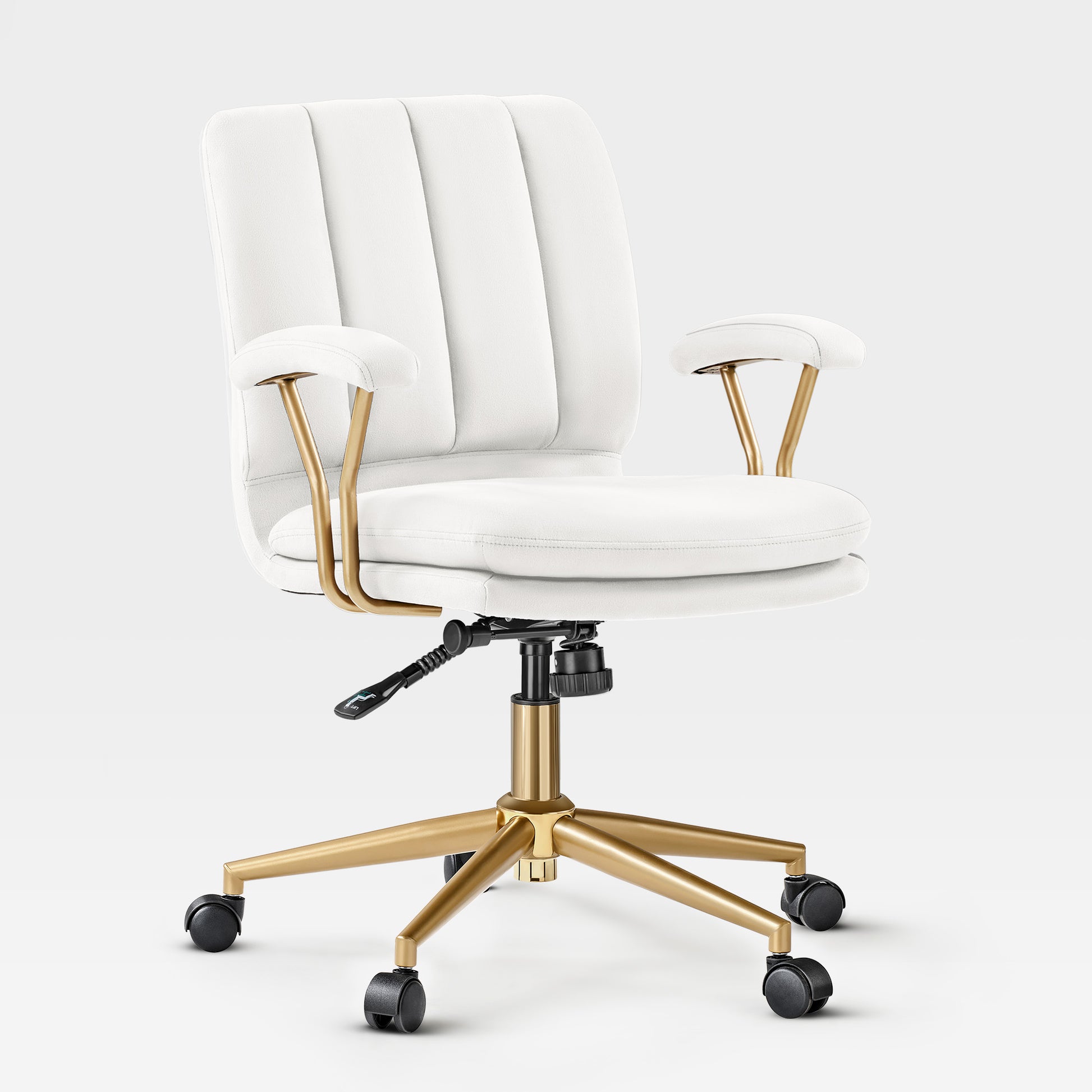Eureka Ergonomic Adena Velvet Home Office Chair, White
