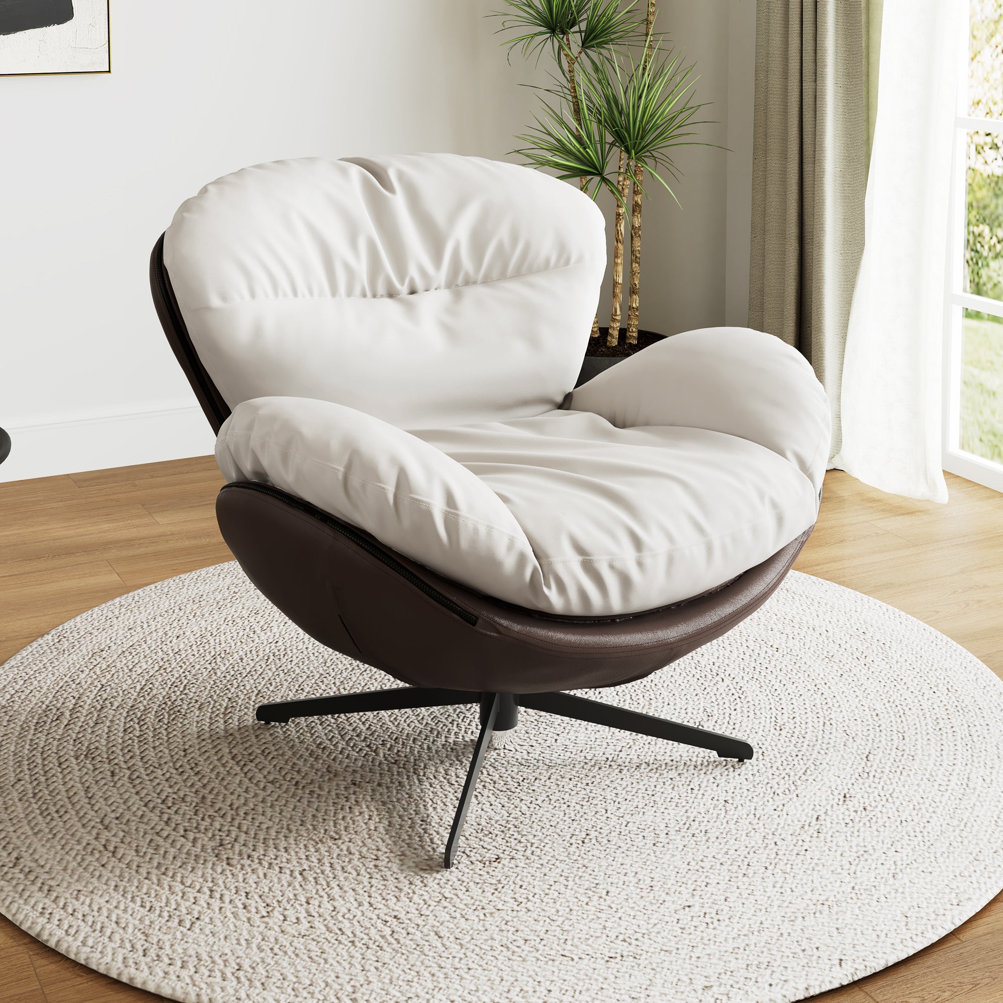 Eureka Ergonomic Gray Swivel Comfort Lounge Chair For Living Room