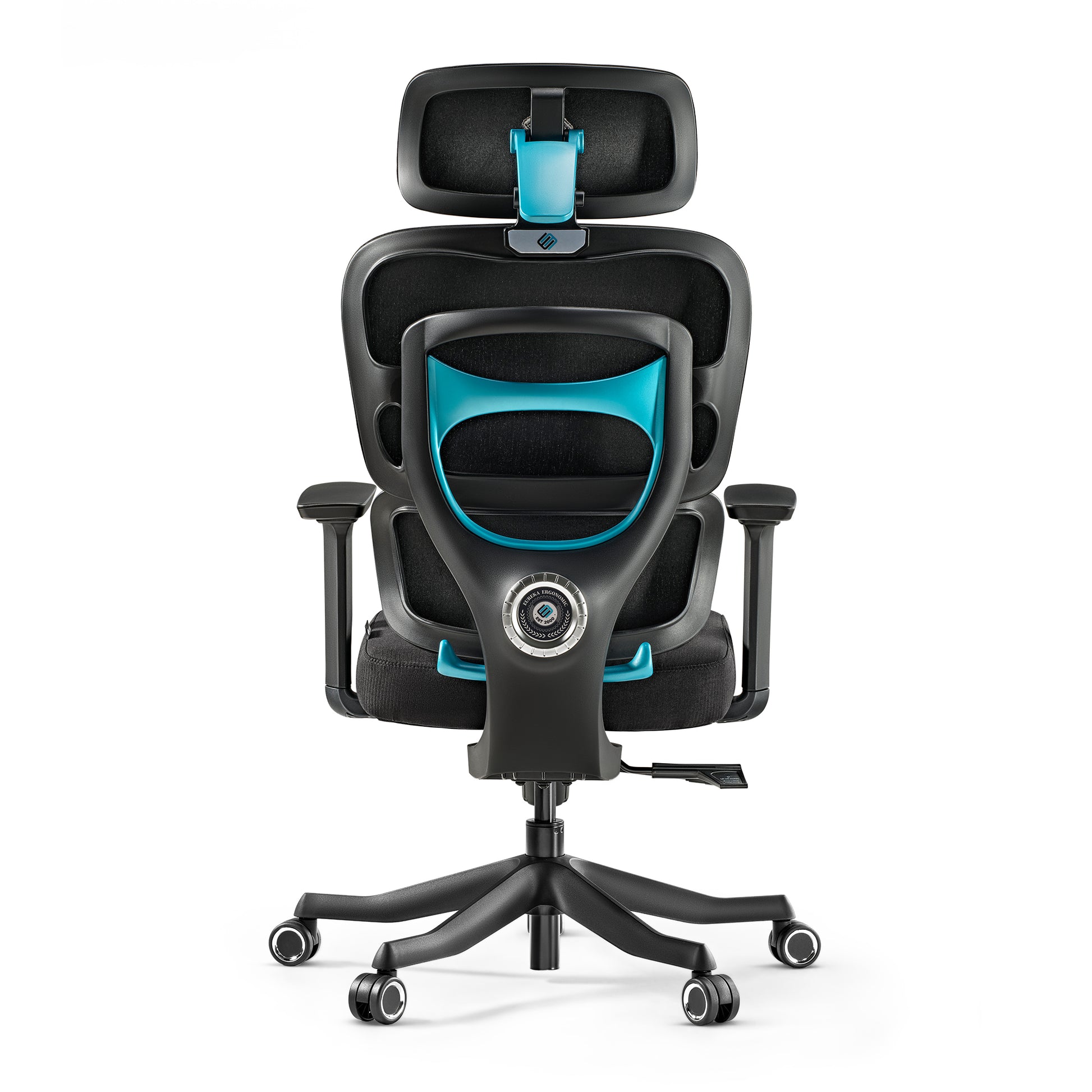 Eureka_Ergonomic_Axion_Ergonomic_ Gaming_Racing_Chair_w_Lumbar_ Support_and_spring_cushion_Blue_Fabric
