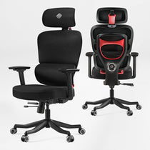 Eureka_Ergonomic_Axion_Ergonomic_ Gaming_Racing_Chair_w_Lumbar_ Support_and_spring_cushion_Red,Fabric