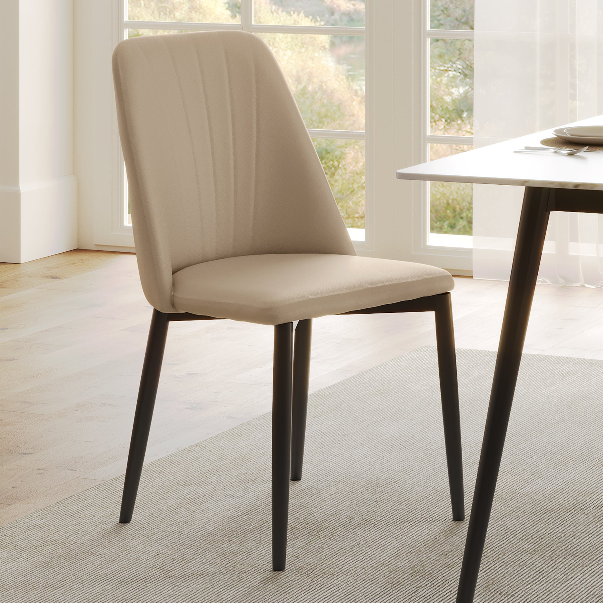 Eureka Ergonomic Classic Simple Dining Chairs Set of 2, Off-white