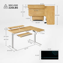 Eureka Ergonomic Desk dimensions  and weight capacity