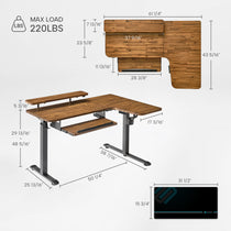 Eureka Ergonomic Desk dimensions  and weight capacity