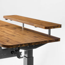 Eureka Ergonomic L-Shaped Desk with Dark Acacia Wood Finish"