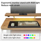 Ergonomic L-Shaped Desk With Monitor Stand and RGB  Light