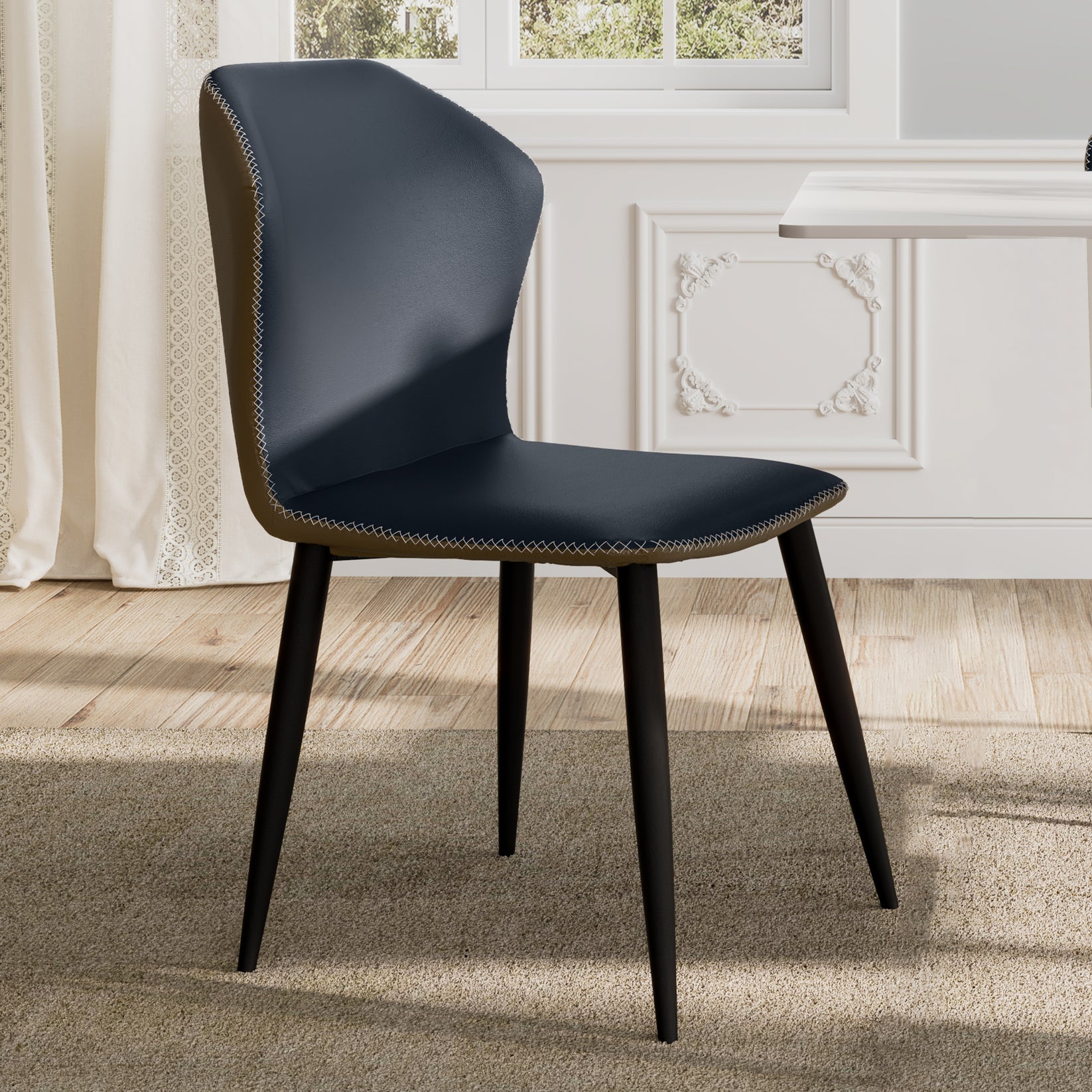 Eureka Ergonomic Modern Blue Dining Room Chair with A Backrest Set of 2