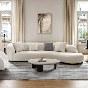 Eureka Ergonomic Emily Curved Sofa Off-White