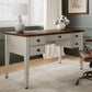 Eureka Ergonomic Farmhouse Office Desk with Drawers, Chestnut Walnut