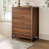 42" Chest 5-Drawers Dresser Accent Cabinet Walnut - Walnut & Gray