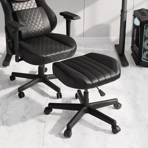 Eureka Ergonomic Black Ergonomic Chair and Footstool Set for Comfortable Office Posture.