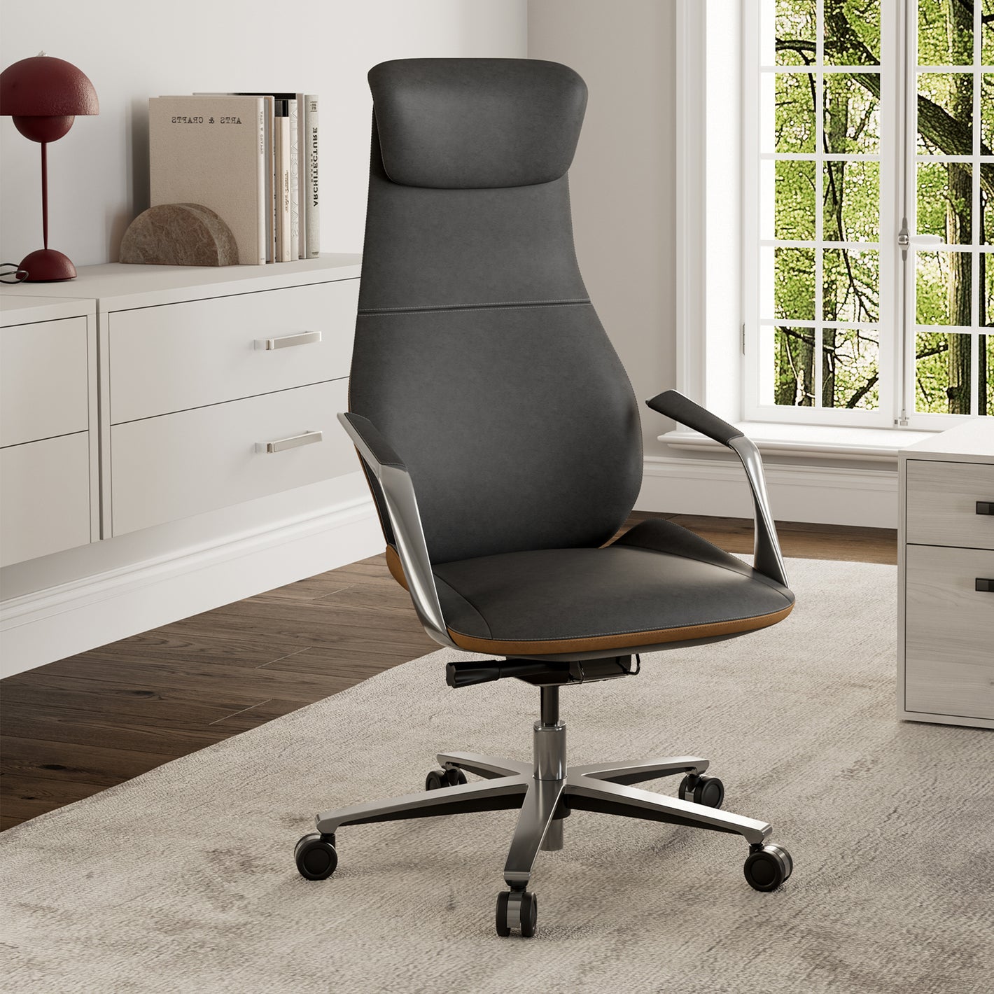 Eureka Ergonomic Genuine Leather Comfort High Back Modern Executive Office Chair