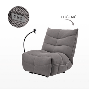 Eureka Ergonomic Linx Power Glider Recliner with Wireless Charging & USB Gray Glider Function