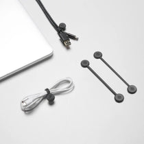Eureka Ergonomic Magnetic Cable Ties for Organized Office and Gaming Accessories, Gray Color.
