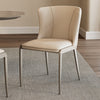 Modern Minimalism Dining Chair Set of 2,Beige - Beige