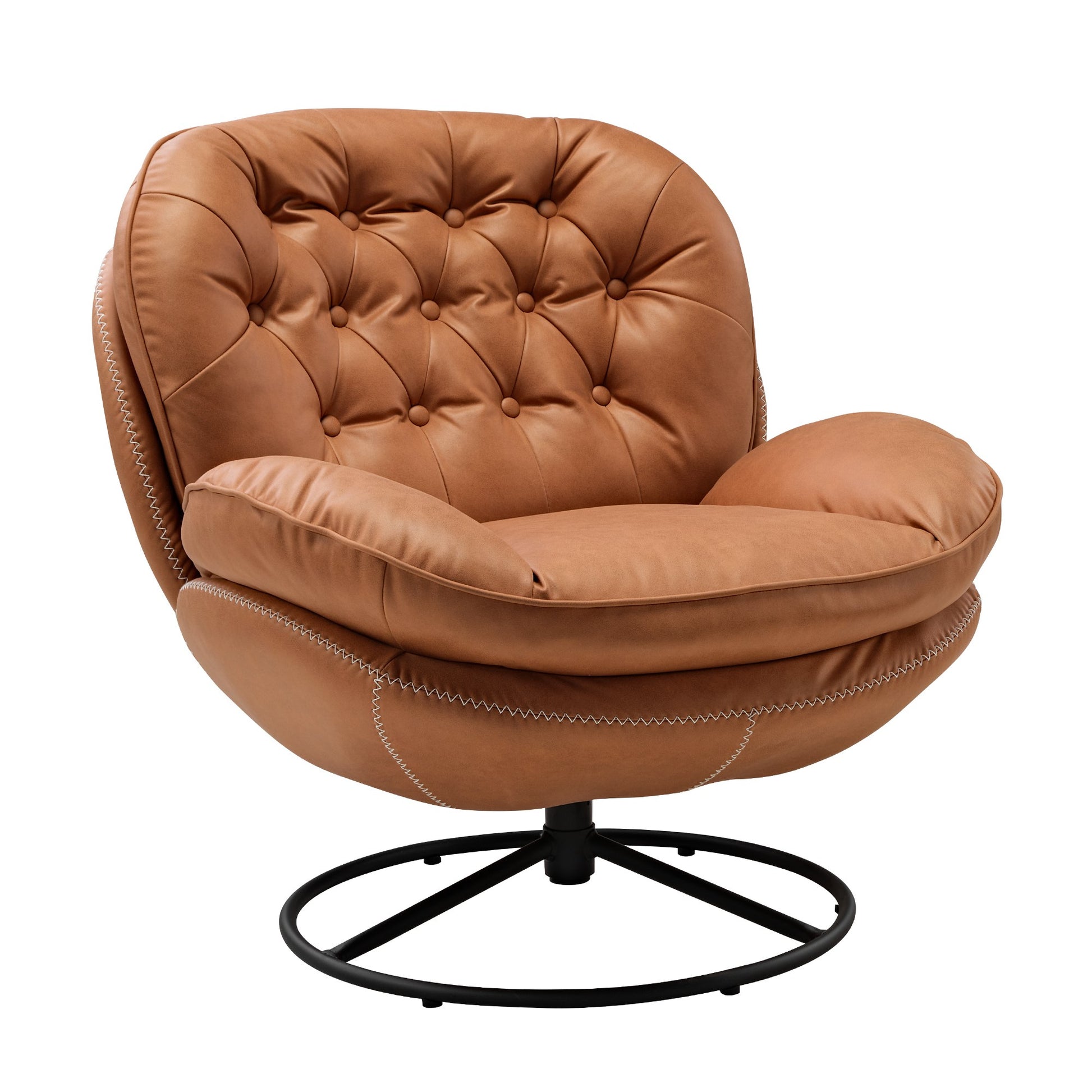 Eureka Ergonomic Camden, Modern Swivel Lounge Chair Brown product showcase