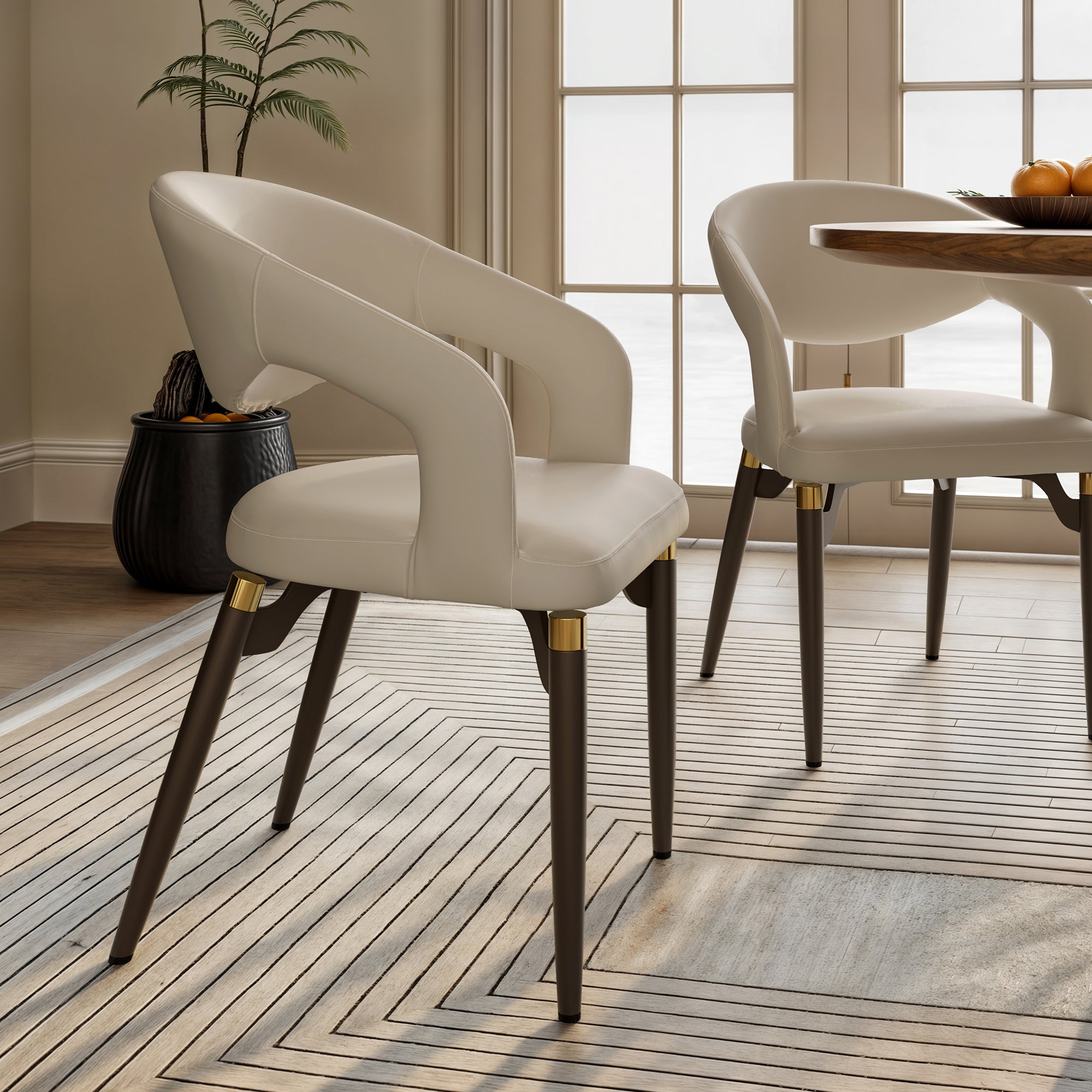 Eureka Ergonomic Modern Gray Dining Chair with A Plump Seat Cushion Set of 2