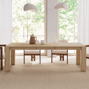Eureka Ergonomic Oak solid wood Extendable Dining Table
