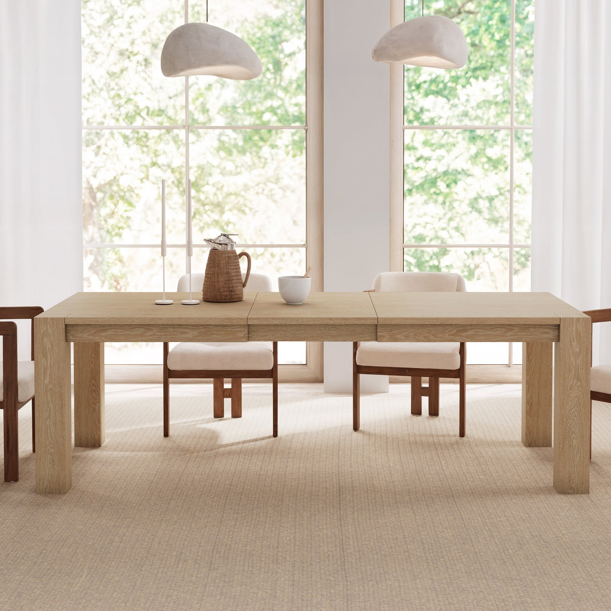 Eureka Ergonomic Oak solid wood Extendable Dining Table
