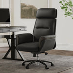 Eureka Ergonomic Royal, comfy leather executive office chair with high back and lumbar support, Black