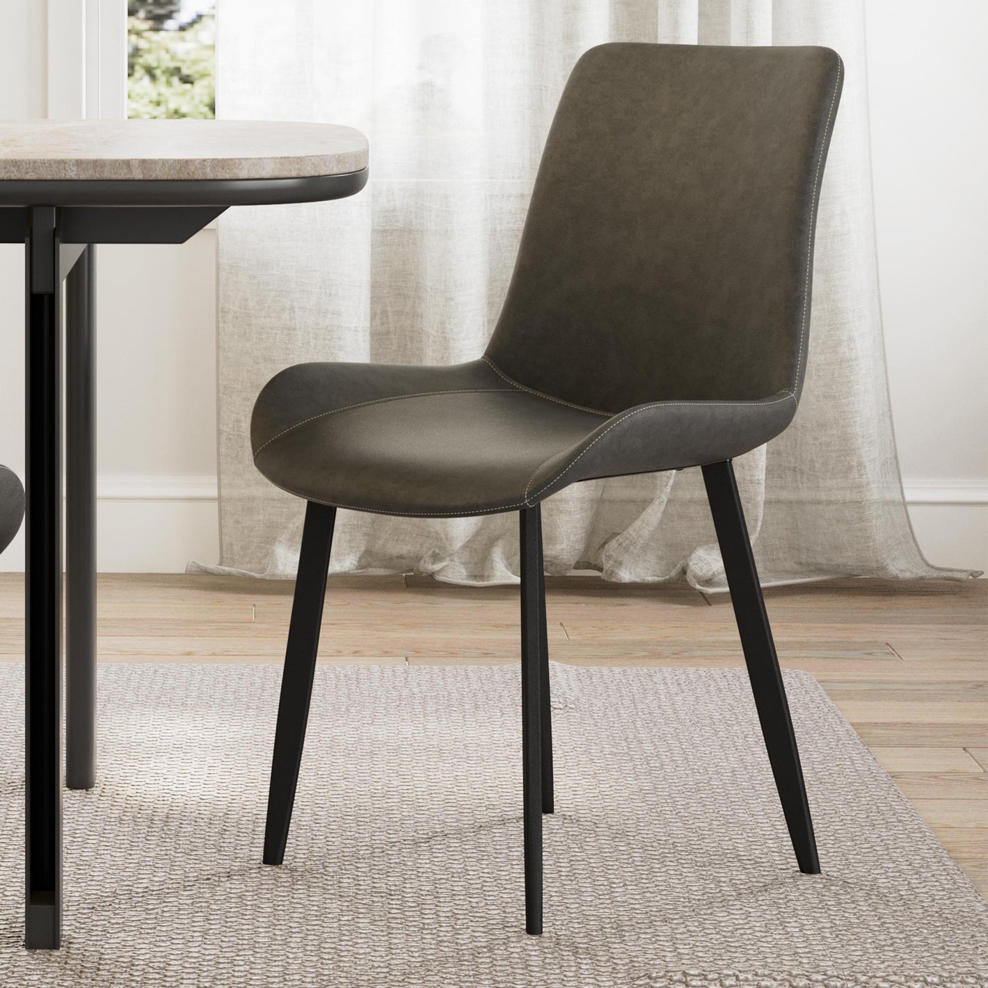 Eureka Ergonomic Simple And Modern Dining Chairs Set of 2 , Gray