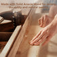 Eureka Ergonomic L-Shaped Standing Desk in light rubberwood for durability.