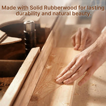 Eureka Ergonomic L-Shaped Standing Desk in light rubberwood for durability.