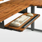 Eureka_Ergonomic L-Shaped Standing Desk With Slide-Out Keyboard Tray and Maple Wood Finish.