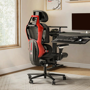 Eureka Ergonomic Typhon, Hybrid Ergonomic Gaming Chair, Red