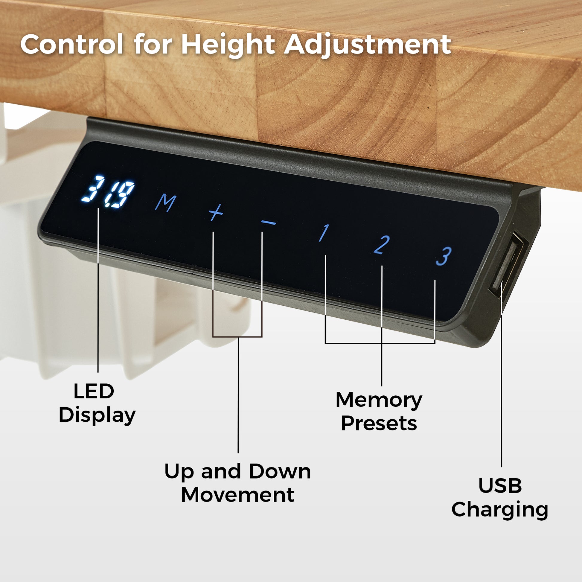 Eureka Ergonomic  Control with USB for height adjustment  