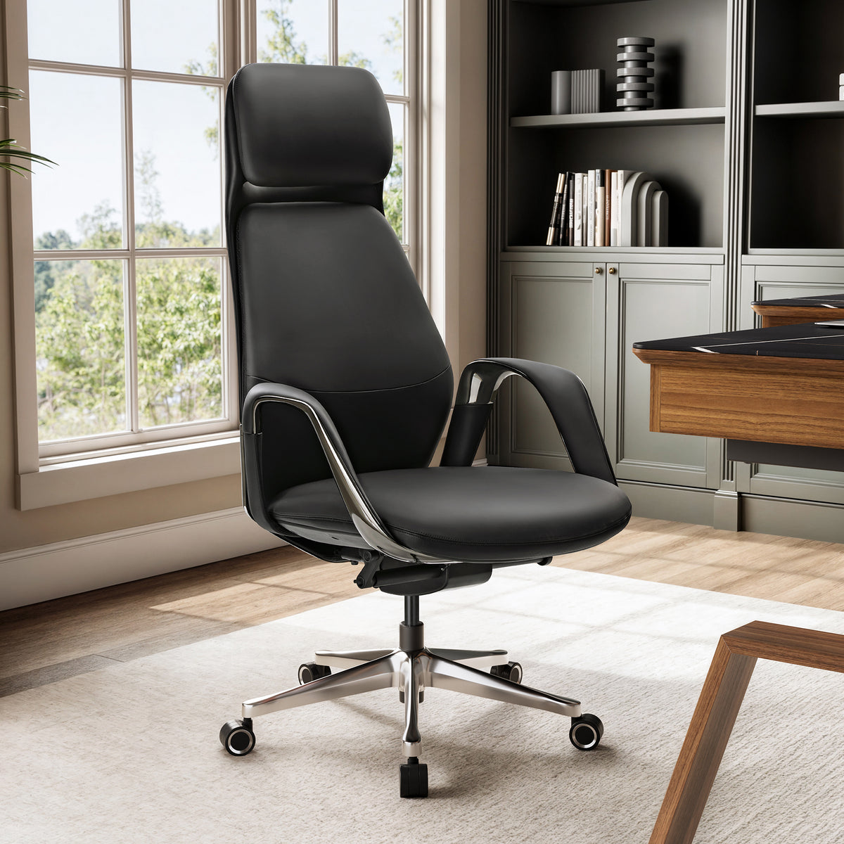 Eureka Ergonomic full-grain leather adjustable executive office chair