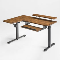 Eureka Ergonomic Rubber wood L-Shaped Standing Desk built-in accessories, perfect for any office.