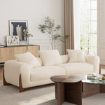 Eureka Ergonomic upholstered stylish 3 seater sofa, white