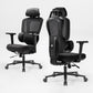 Front and back view of an ergonomic office chair, black|eurekaergonomic