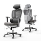 Front and back view of an ergonomic office chair, gray|eurekaergonomic