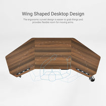 Eureka Ergonomic Wing-Shaped Standing Desk, Providing Ample Space and Ergonomic Design.