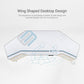 Eureka Ergonomic Full-Desk Mouse Pad, White Surface With Blue Accents, Ergonomic Design, Non-Slip Rubber Base, Soft Fabric.