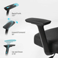 ajustable armrest, green, fabric