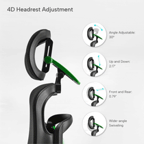 Axion,4D Headrest Adjustment, green, fabric