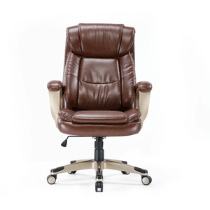 Preston Executive Office Chair in Brown Pu Leather With Ergonomic Design.
