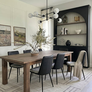 Solace, Upholstered Dining Side Chairs Set of 2, Black Gray