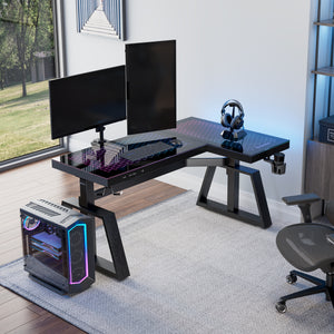 GTG-L60 Pro, 60x23 L shaped Gaming Standing Desk