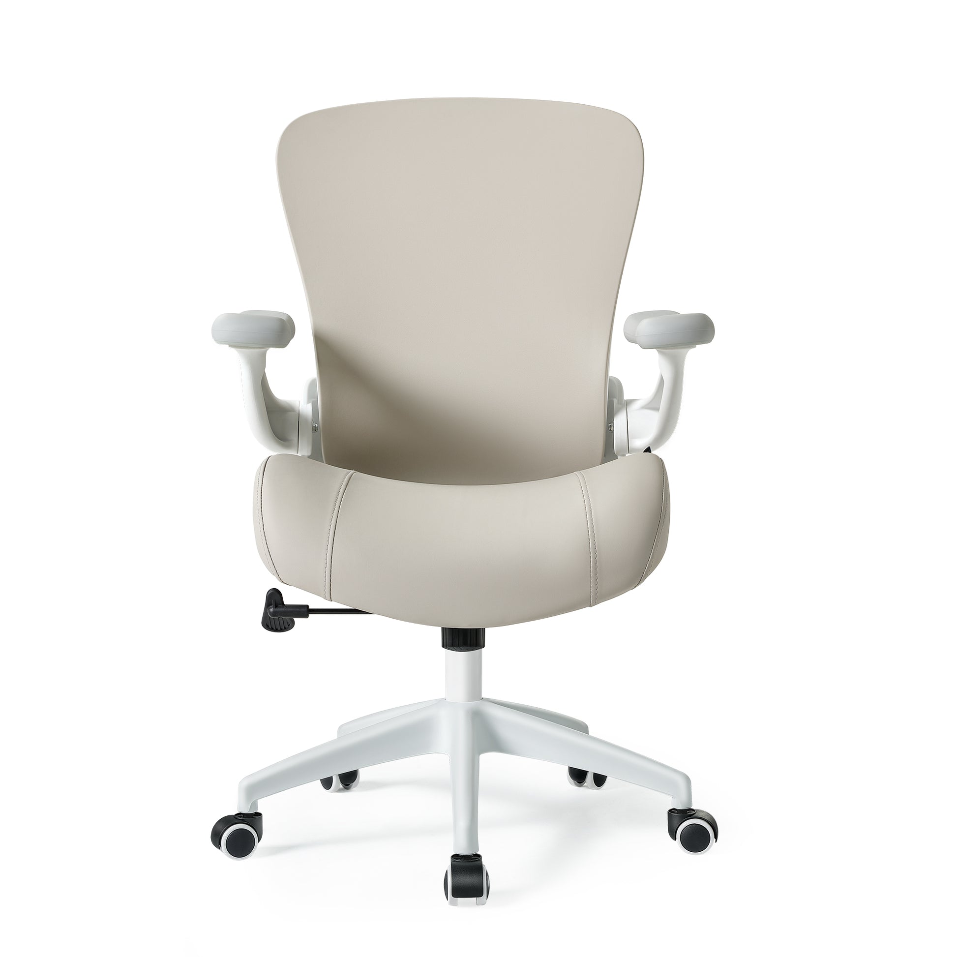 Beige office chair with white base on a white background | Eureka Ergonomic