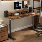 60‘’ Office Height Adjustable Desk, Walnut-colored