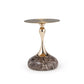 15" Round Metal Top Side Table with Stainless Steel Stone Base