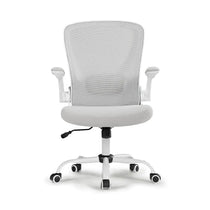 Onyx Ergonomic Office Chair With White Frame and Light Gray Mesh Back, for Ergonomic Comfort.