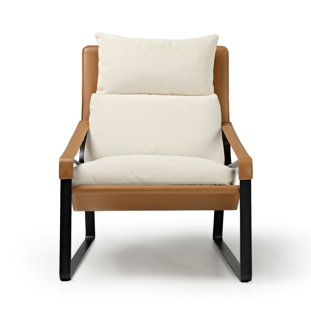 Brown and shop white chair