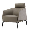 Napa Leather Comfort Ivory Lounge Chair - Gray